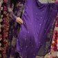 RAKHI SPECIAL ANARKALI DESIGN 3-PIECE SUIT WITH SEQUENCE HAND WORK AND CHIFFON DUPATTA (PURPLE) ##SP081