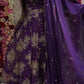 RAKHI SPECIAL ANARKALI DESIGN 3-PIECE SUIT WITH SEQUENCE HAND WORK AND CHIFFON DUPATTA (PURPLE) ##SP081