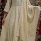 MAL COTTAN FABRIC 3-PIECE SUIT WITH HEAVY EMBROIDERY WORK ##SP082