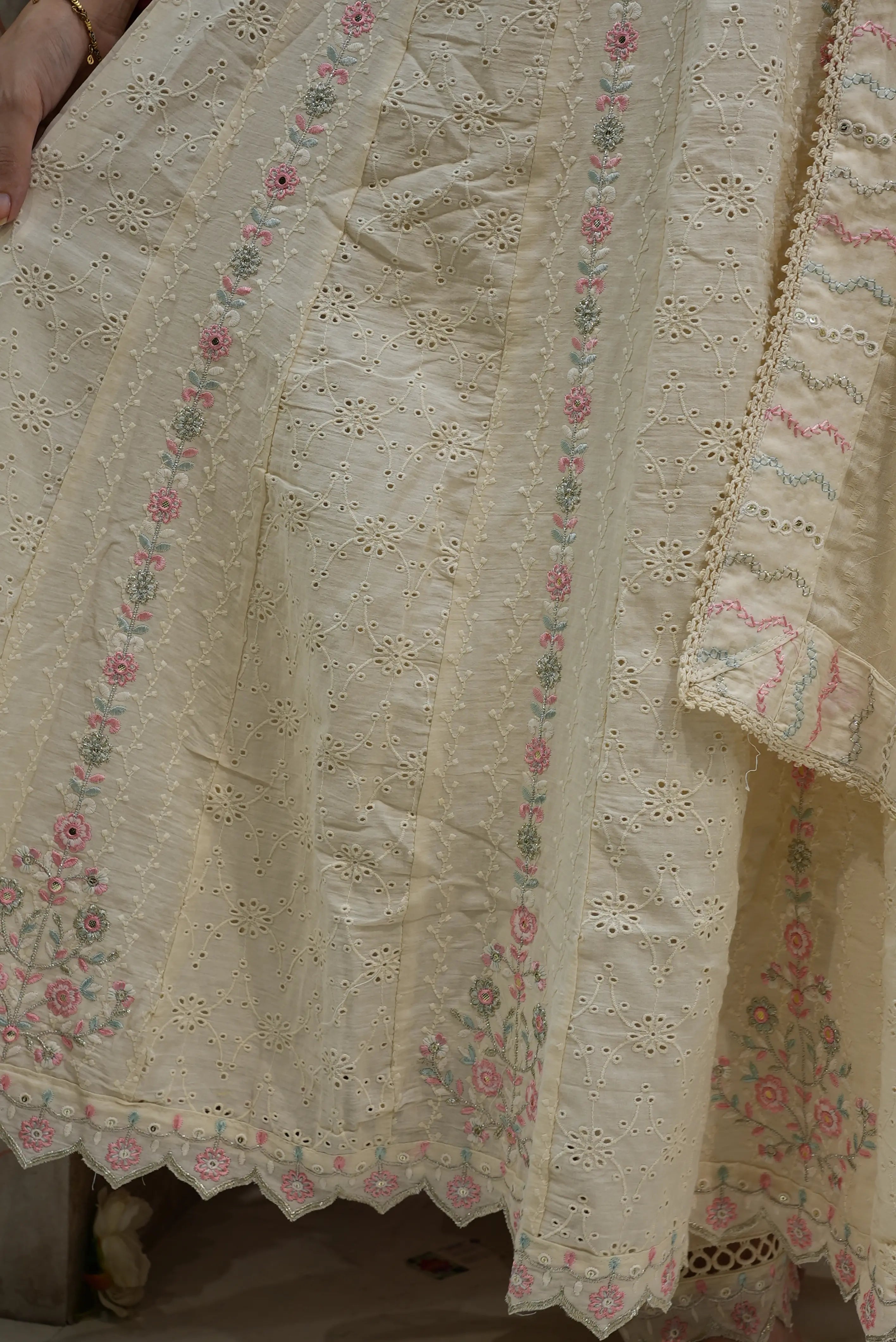 MAL COTTAN FABRIC 3-PIECE SUIT WITH HEAVY EMBROIDERY WORK