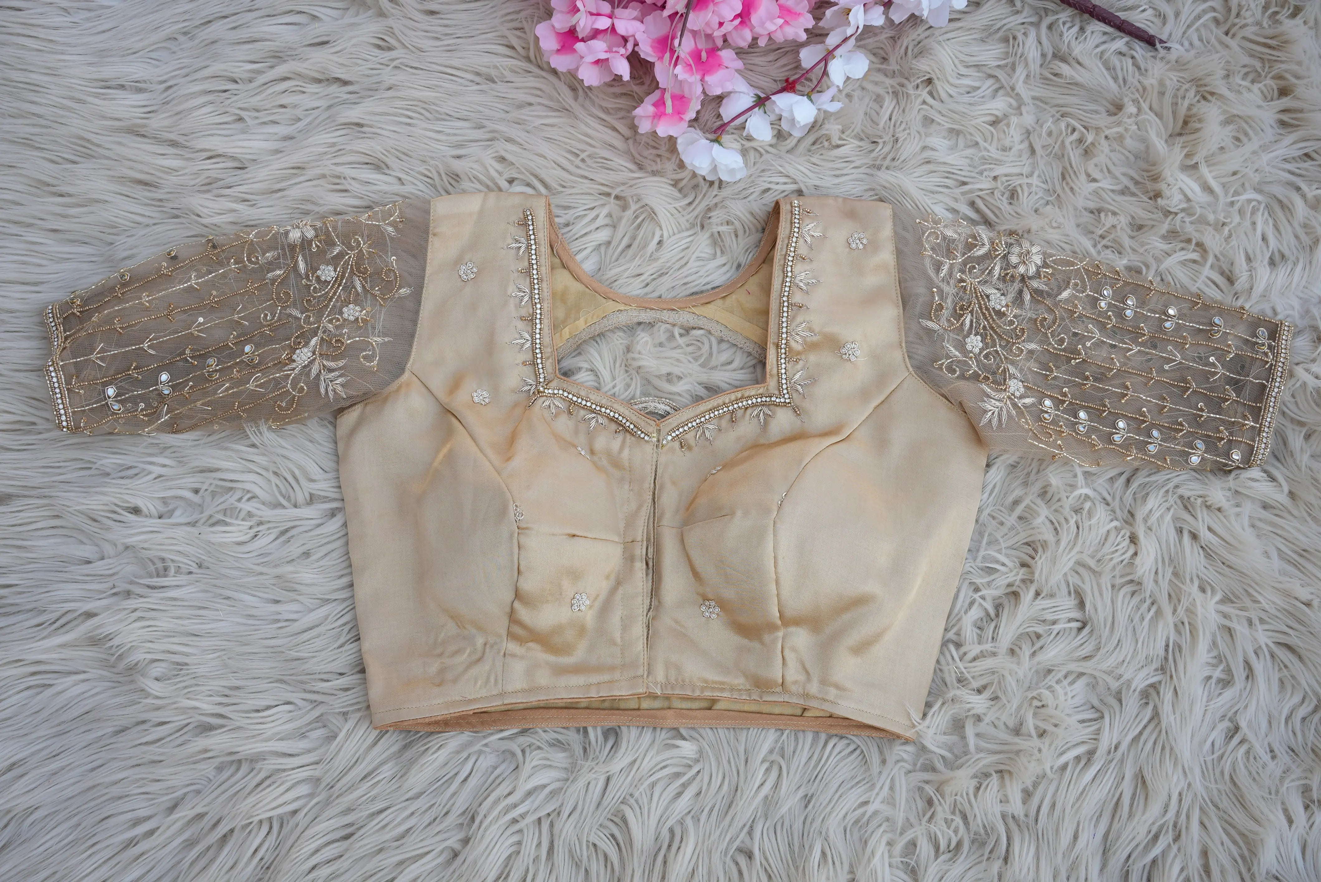Pure Zardozi Handwork Blouse on Gajji Silk Fabric (CUSTOMIZABLE)