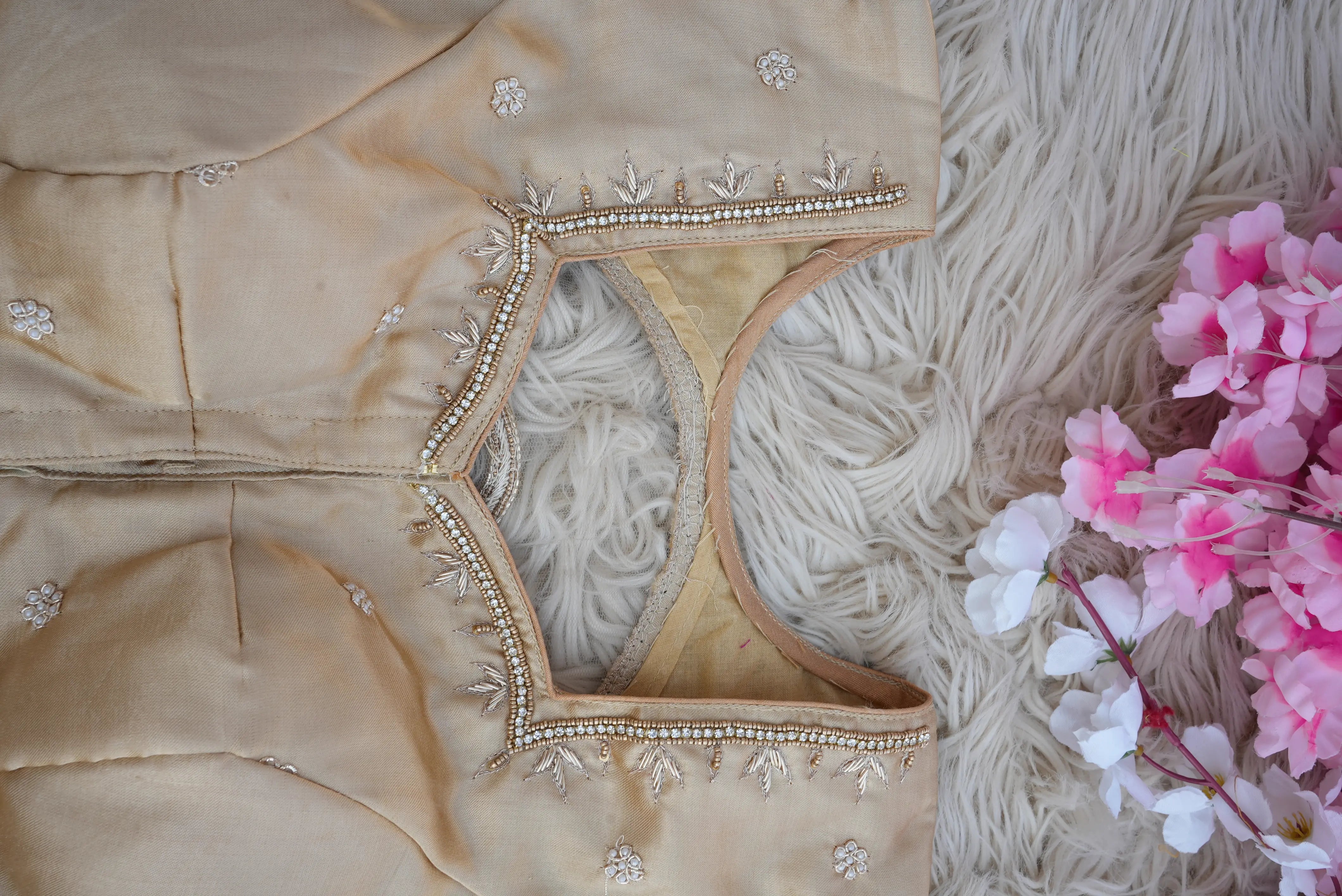 Pure Zardozi Handwork Blouse on Gajji Silk Fabric (CUSTOMIZABLE)