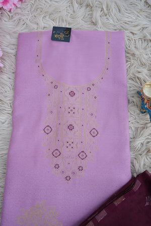 3-PIECE SUIT FABRIC WITH THRED WORK ON WOOLEN FABRIC WITH DUPATTA ##SF052