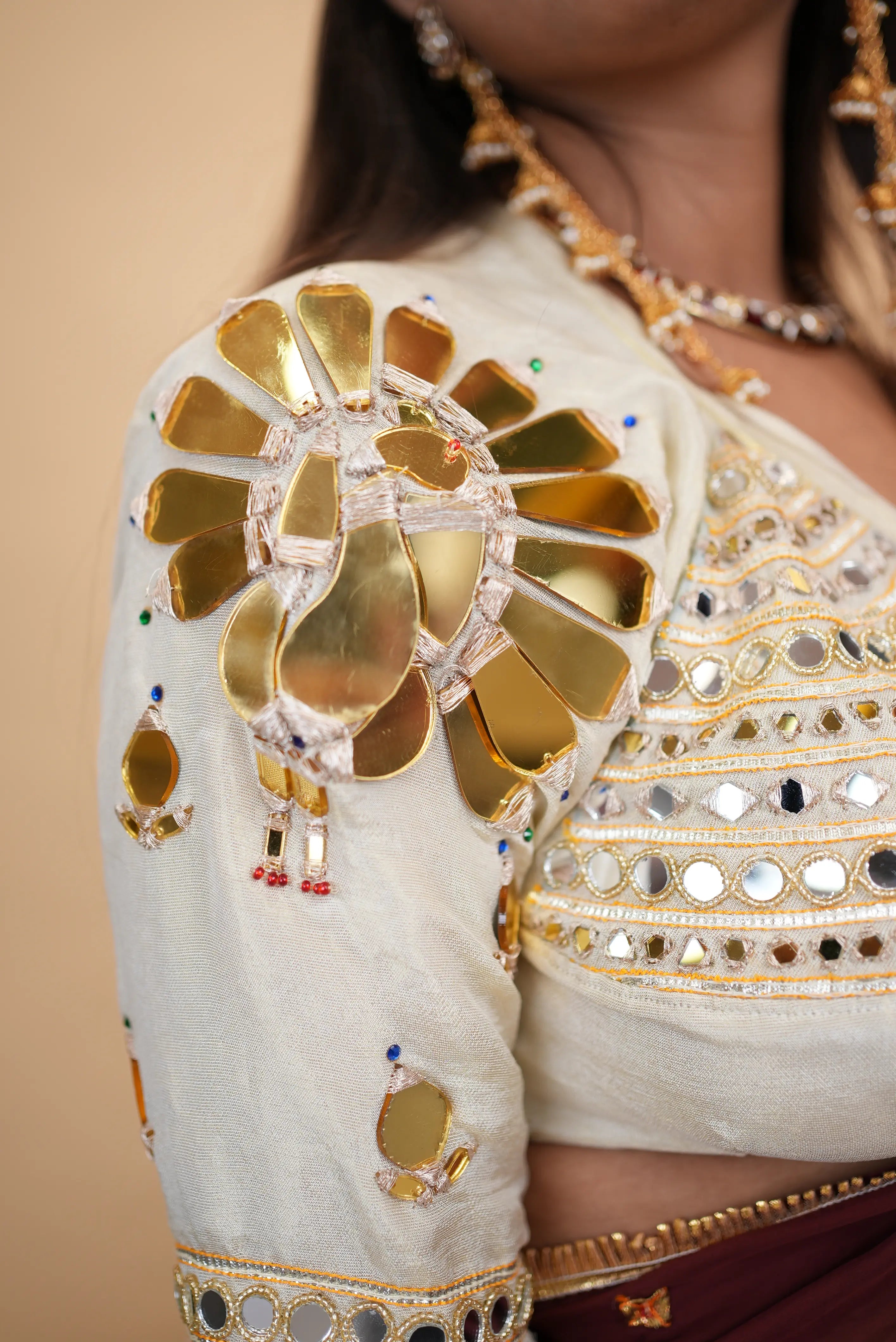Pure Organza Khara Gota Saree with Mirror Work Aangi Blouse