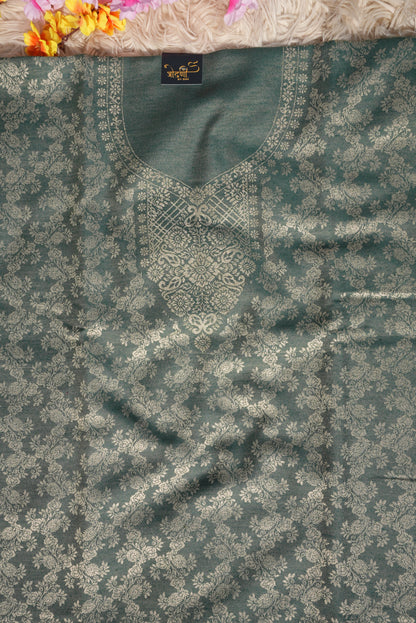 3-PIECE SUIT FABRIC WITH THRED WORK ON WOOLEN FABRIC WITH DUPATT ##SF053