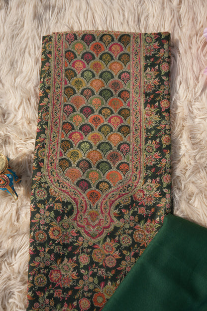 3-PIECE SUIT FABRIC WITH THRED WORK ON WOOLEN FABRIC WITH DUPATTA ##SF054