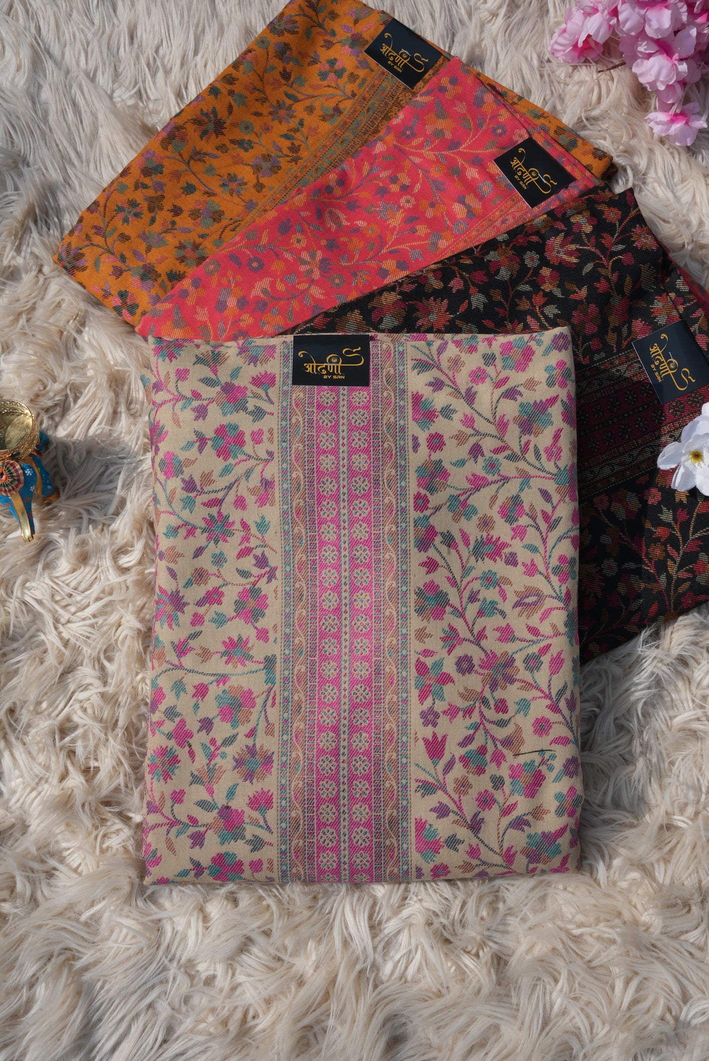 3-PIECE SUIT FABRIC WITH THRED WORK ON WOOLEN FABRIC WITH DUPATTA ##SF055