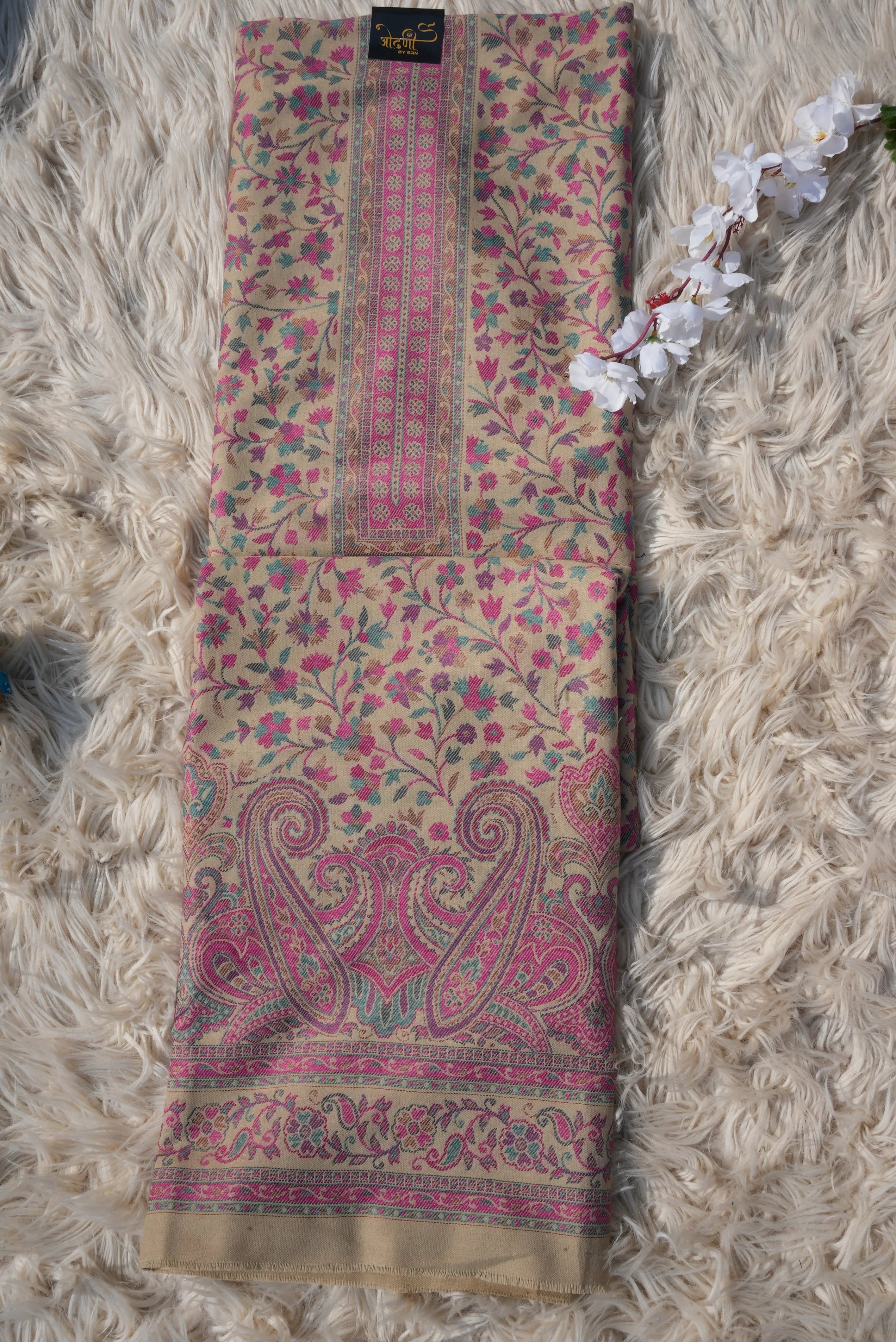 3-PIECE SUIT FABRIC WITH THRED WORK ON WOOLEN FABRIC WITH DUPATTA