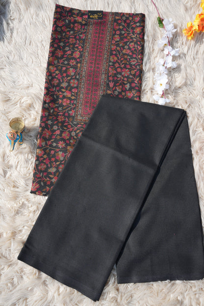 3-PIECE SUIT FABRIC WITH THRED WORK ON WOOLEN FABRIC WITH DUPATTA ##SF055