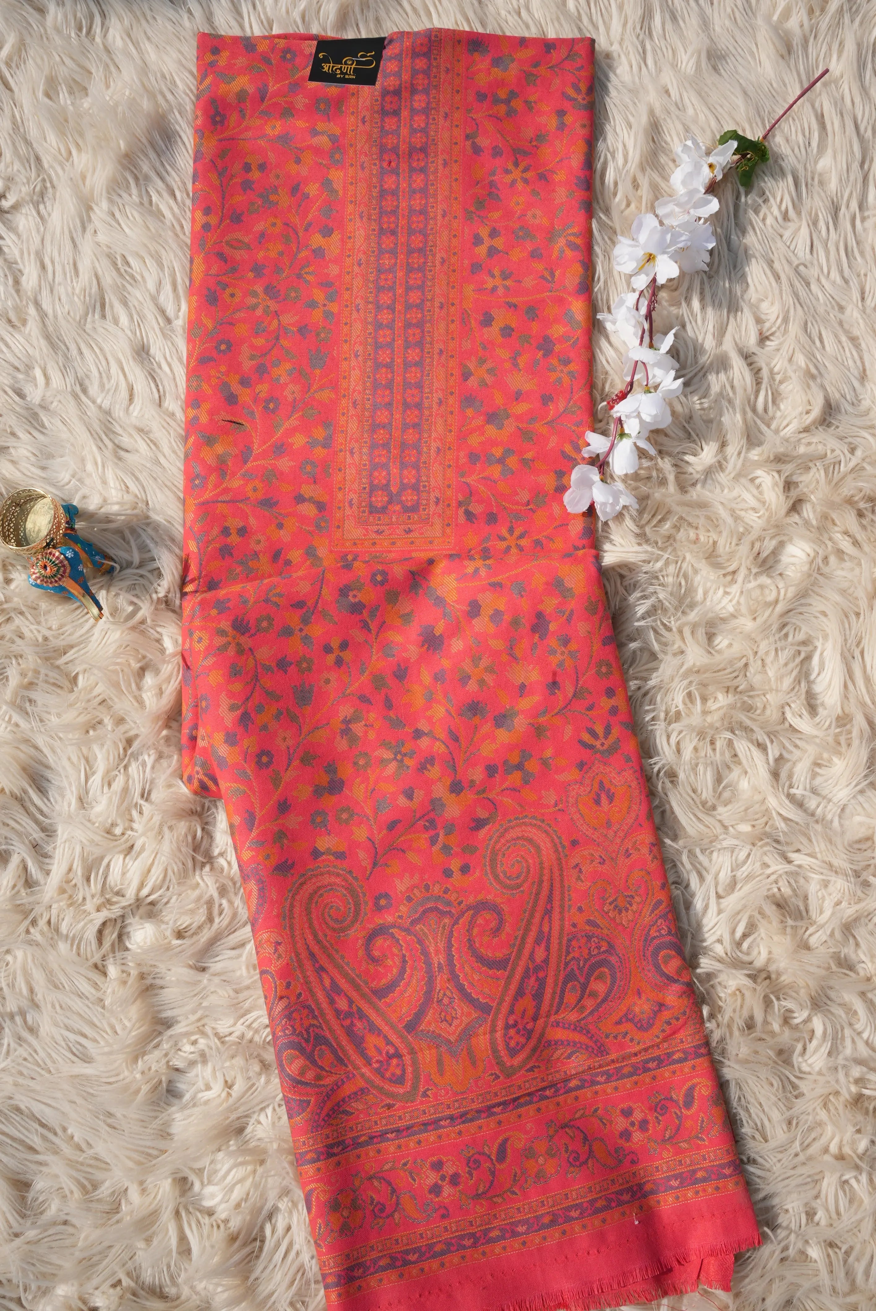 3-PIECE SUIT FABRIC WITH THRED WORK ON WOOLEN FABRIC WITH DUPATTA
