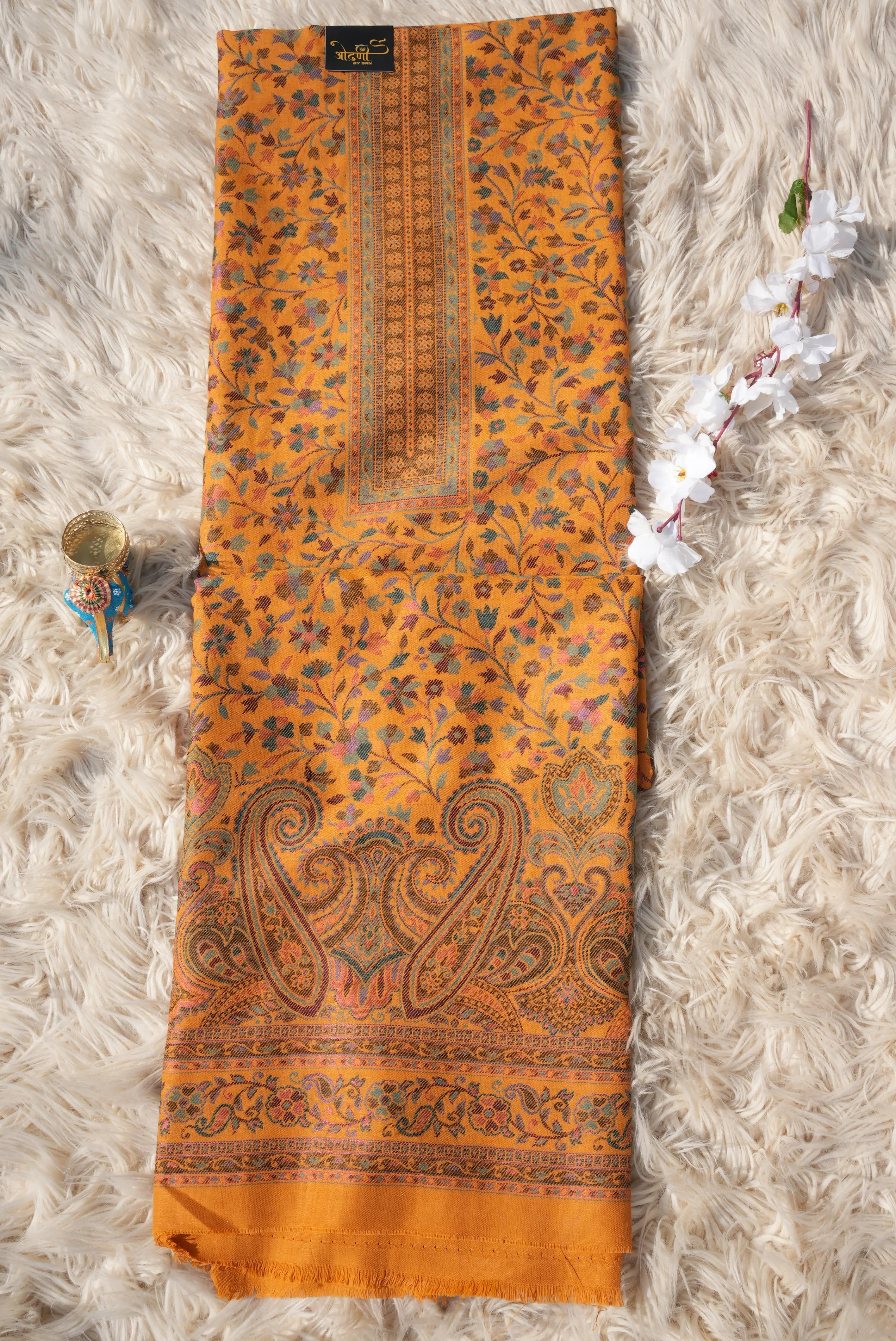 3-PIECE SUIT FABRIC WITH THRED WORK ON WOOLEN FABRIC WITH DUPATTA