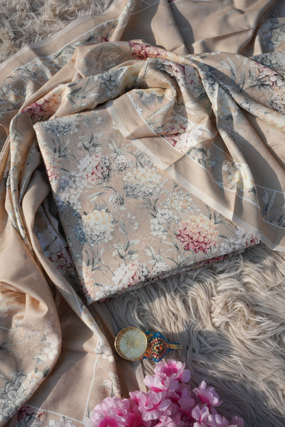 3-PIECE SUIT FABRIC WITH THRED WORK ON WOOLEN FABRIC WITH DUPATTA ##SF057