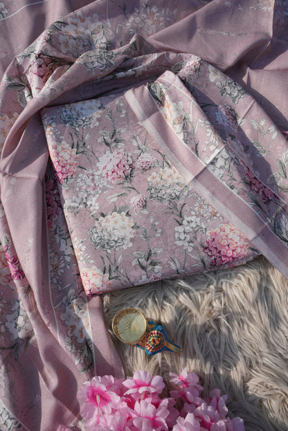 3-PIECE SUIT FABRIC WITH THRED WORK ON WOOLEN FABRIC WITH DUPATTA ##SF057