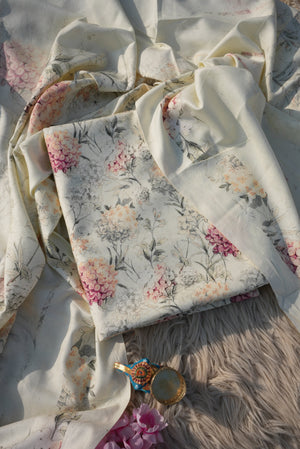 3-PIECE SUIT FABRIC WITH THRED WORK ON WOOLEN FABRIC WITH DUPATTA ##SF057