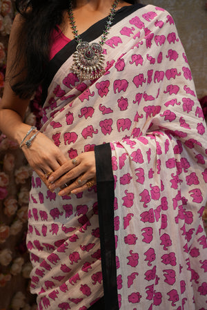 MAL COTTON FABRIC QUIRKY DESIGN SAREE (WITH BLOUSE)   ##SR0260