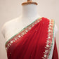 RED COLOUR SPECIAL HANDWORK SAREE WITH ZARDOSI WORK ON GEORGETTE FABRIC (WITH BLOUSE) ##SR575