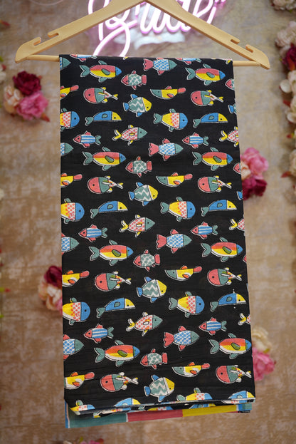 MAL COTTON FABRIC QUIRKY DESIGN SAREE (WITH BLOUSE)   ##SR0260