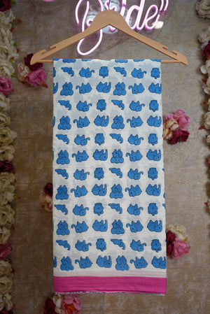 MAL COTTON FABRIC QUIRKY DESIGN SAREE (WITH BLOUSE)   ##SR0260