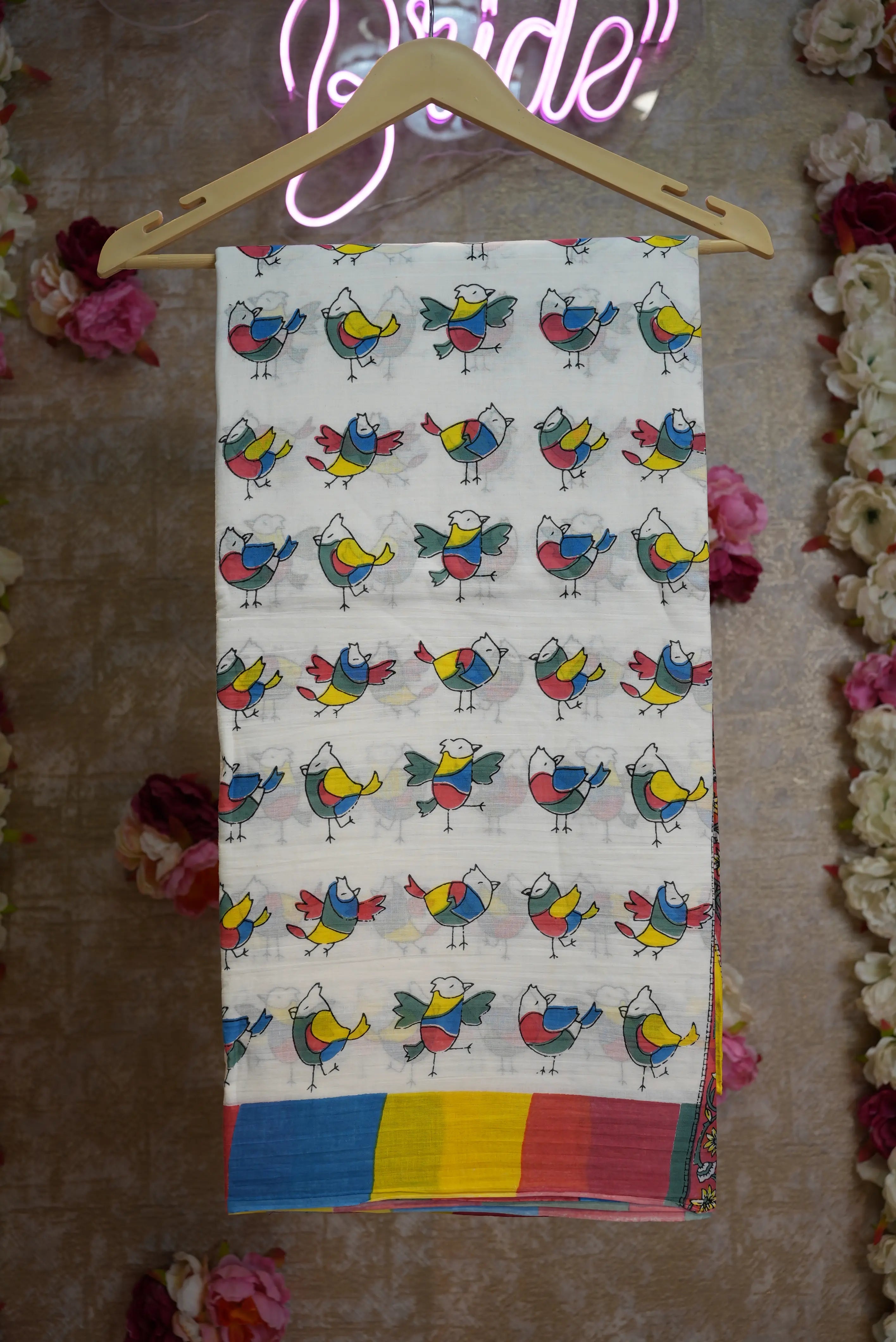 Mal Cotton Saree with Quirky Design (With Blouse)