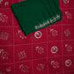 PURE THAKUR JI CHIFFON AARI TARI WORK SAREE WITH SWASTIK DESIGN (WITH BLOUSE) ##SR0300