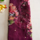 FLOWER PRINT RAJPUTI SAREE WITH AARI TARI WORK ( WITHOUT BLOUSE) ##SR0309