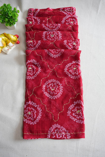 BANDHANI SPECIAL RAJWRI SAREE WITH AARI TARI WORK (WITHOUT BLOUSE)       ##SR0310