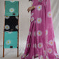 MAL COTTON FABRIC SAREE WITH FLOWER PRINT DESIGN (WITH BLOUSE)   ##SR0304