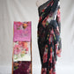 FLOWER PRINT RAJPUTI SAREE WITH AARI TARI WORK ( WITHOUT BLOUSE) ##SR0309