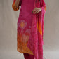 TRADITIONAL BANDHANI DESIGN HANDWORK SHADED COLOUR 3-PIECE SUIT ##SP091