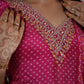 TRADITIONAL BANDHANI DESIGN HANDWORK SHADED COLOUR 3-PIECE SUIT ##SP091