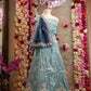 Crush Tissue Lehenga with Peacock Figure Sequence Dori work with Contrast Dupatta ##LC017