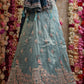 Crush Tissue Lehenga with Peacock Figure Sequence Dori work with Contrast Dupatta ##LC017