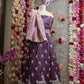 Crush Tissue Lehenga with Peacock Figure Sequence Dori work with Contrast Dupatta ##LC017