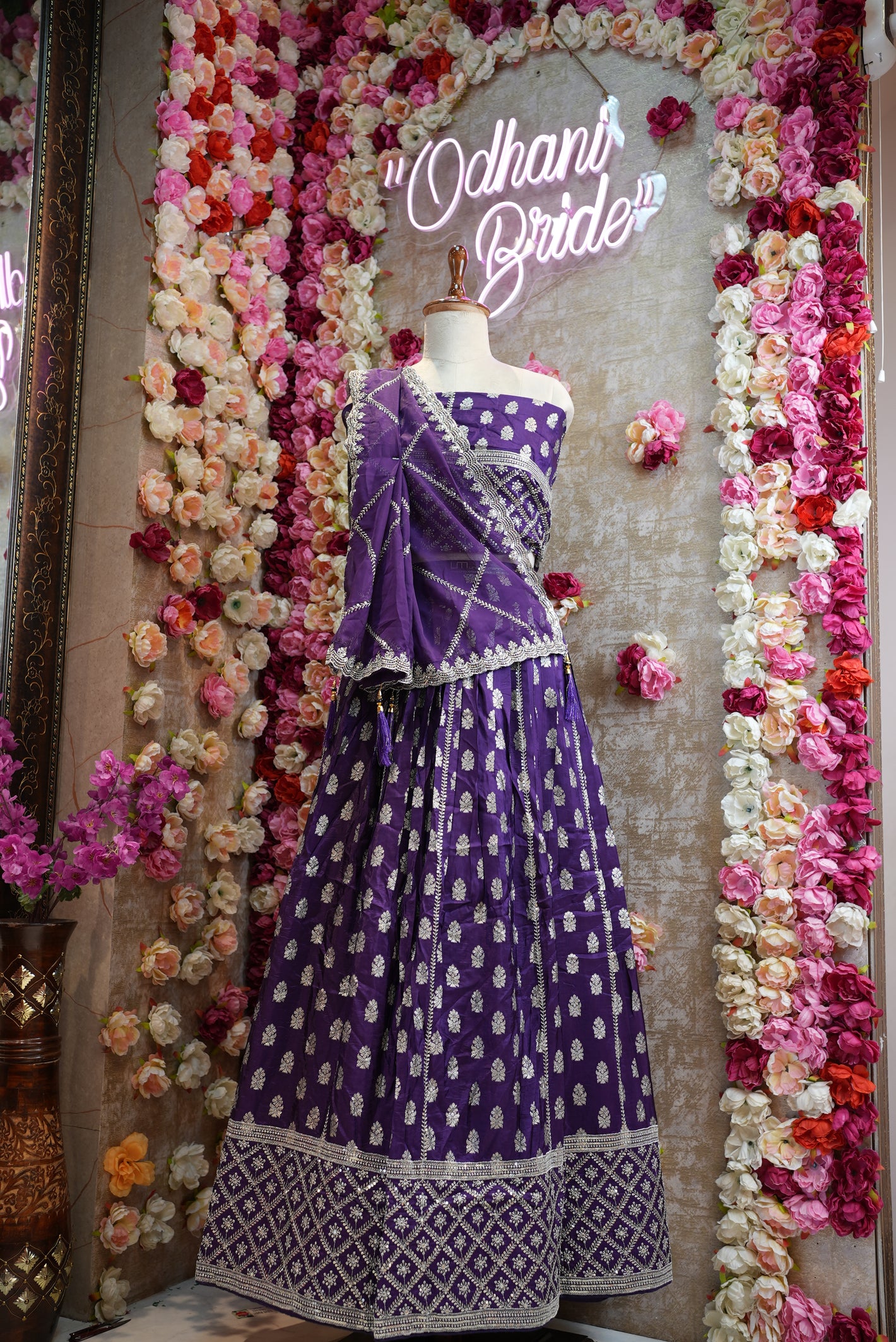 Full-Flair Rajwadi Lehenga with Banarasi Zari Weaving with Jal Dupatta with Sequence work ##LC018