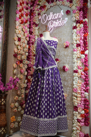 Full-Flair Rajwadi Lehenga with Banarasi Zari Weaving with Jal Dupatta with Sequence work ##LC018
