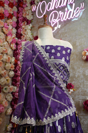 Full-Flair Rajwadi Lehenga with Banarasi Zari Weaving with Jal Dupatta with Sequence work ##LC018