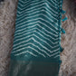 COTTAN SILK FABRIC LEHERIYA SAREE WITH ZARE WEAVING BORDER AND LINNING PATTERN (WITH BLOUSE) ##SR0305