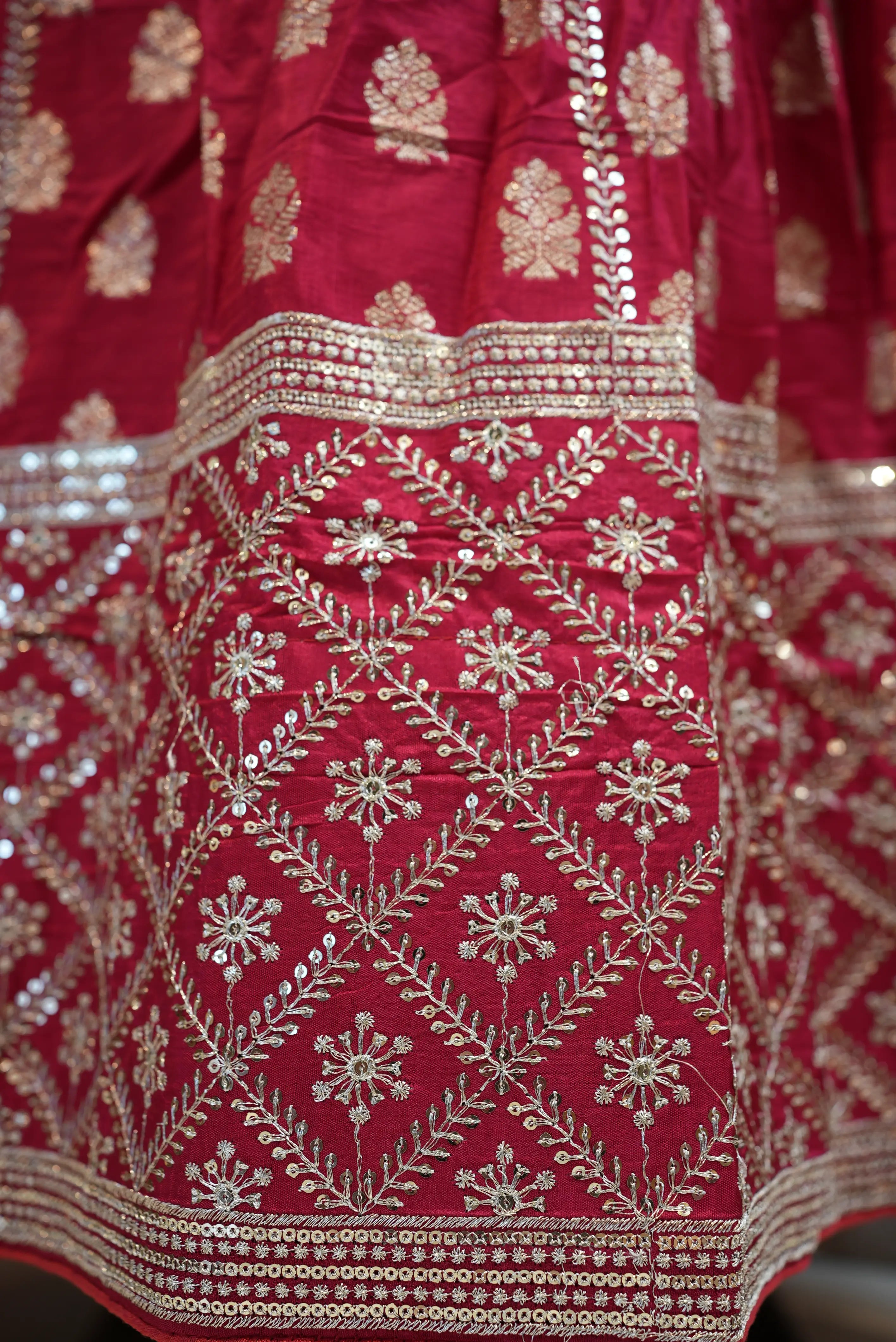 Full-Flair Rajwadi Lehenga with Banarasi Zari & Jaal Dupatta (UNSTITCHED)