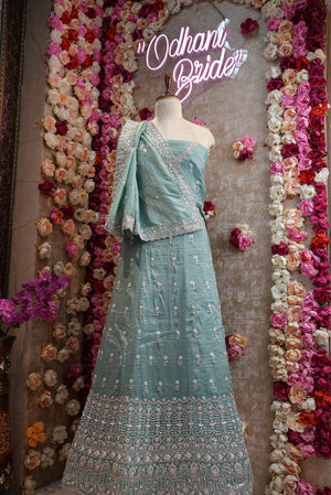 CRUSH TISSUE LEHENGA  WITH BEADS WORK ##LC020
