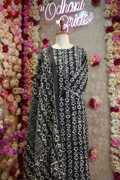 cottan suit in block print with printed paint in duppata ##SP002