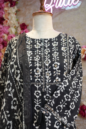 cottan suit in block print with printed paint in duppata ##SP002