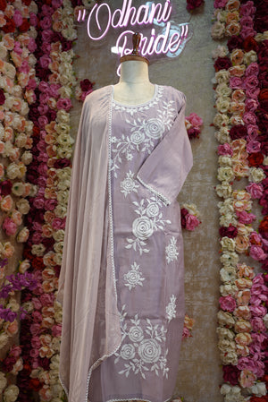 pure cotton fabric embroidery work suit with paint ##SP005