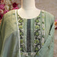 chanderi fabric mirror work suit with painted dupatta ##SP007
