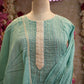 Pure cotton pintex pattern katha work suit with dupatta & bell pattern sleves ##SP008