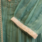 Pure cotton pintex pattern katha work suit with dupatta & bell pattern sleves ##SP008