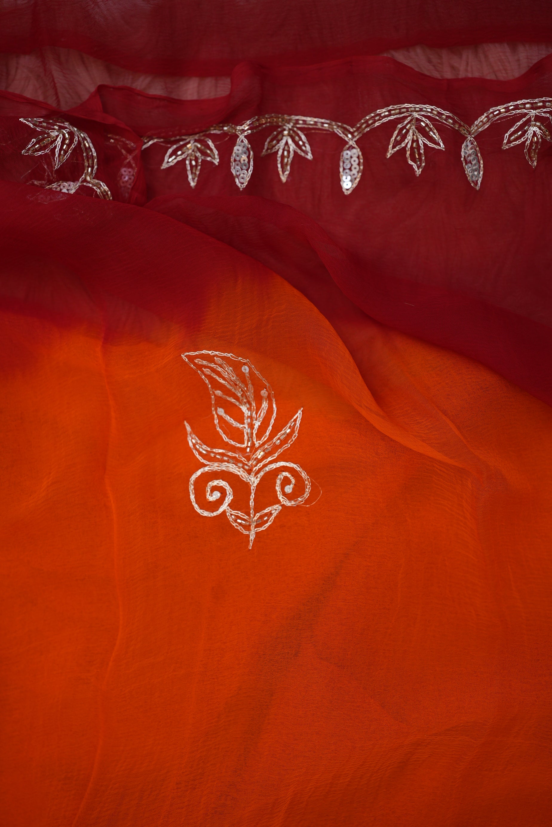 Traditional Rajasthani Pila Saree With Aari And Buta Work