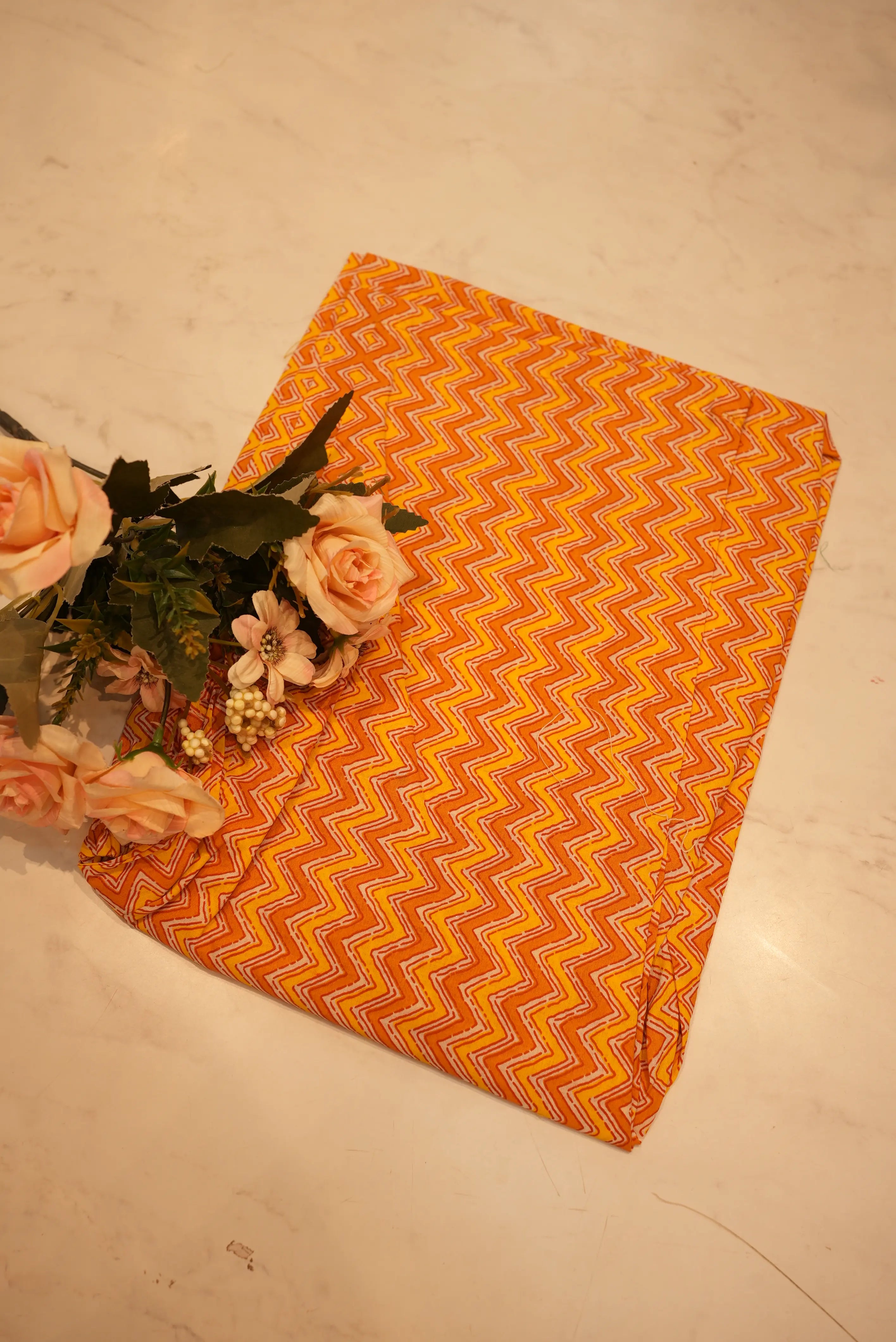Pure Cotton sanganeri suit with printed bottam & dupatta
