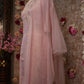 BABY PINK COLOUR TISSUE FABRIC CUTDANA AND ZARDOZI HANDWORK SUIT WITH DUPPATA     ##SP088