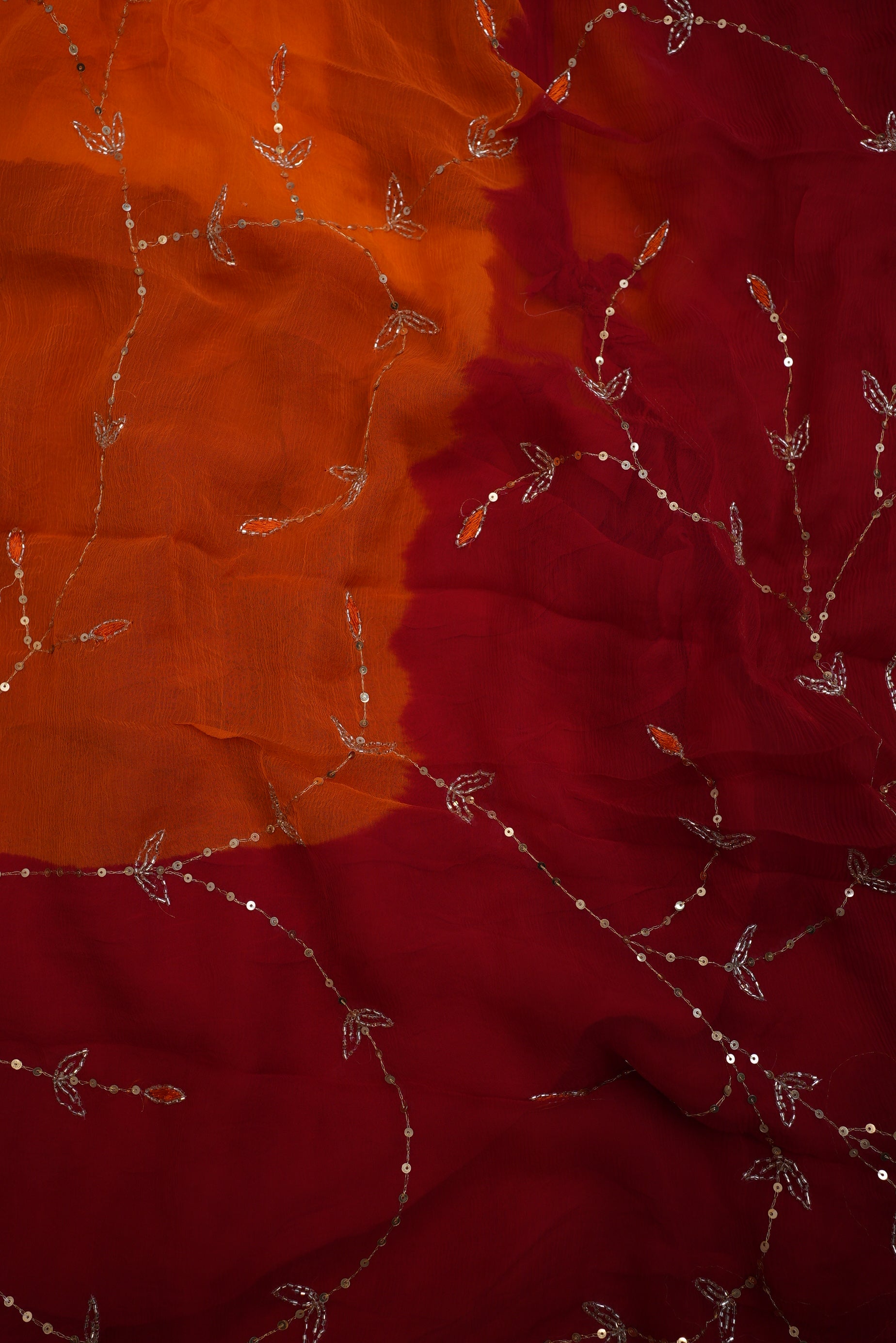 Handwork pila saree with aari tari and sequence work (with blouse)