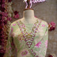 Pure cotton fabric Vneck embroidery straight fit suit with paint ##SP020